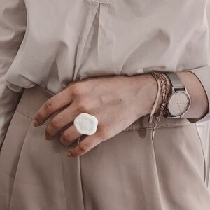 Sand Dollar Biscuit Womens Ring Handmade Adjustable 1" in diameter Nautical